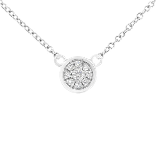 White Gold Diamond Flower Pendant Necklace