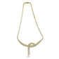 Yellow Gold Diamond Double-Row Lariat Tennis Necklace with Pear Shape Diamond Drop Tips