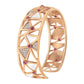 Rose Gold Diamond and Pink Tourmaline Open-Cuff Bangle Bracelet