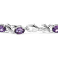 Silver Oval Amethyst and Diamond Accent X-Link Bracelet