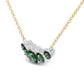 Rose Gold Diamonds and Graduated Green Tsavorite Curved-Bar Pendant Necklace