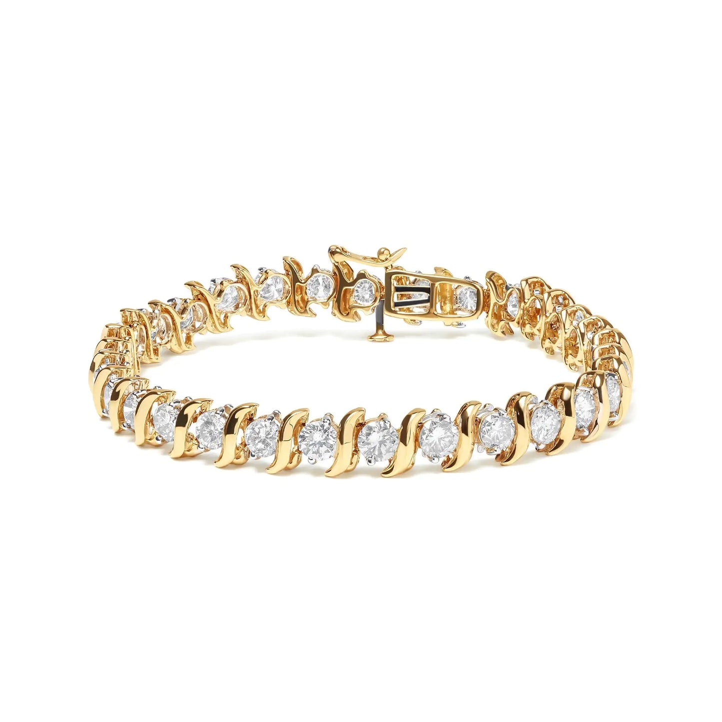 Yellow Gold Diamond S-Link Bracelet