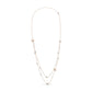 Rose Gold Diamond and Freshwater Pearl Double-Strand Station Necklace