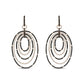 Rose Gold Round Black-and-White Diamond Graduated Hoop Dangle Earrings