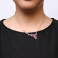 Rose Gold Brown Diamond and Oval Pink Sapphire Cluster-Cascade-Statement-Station Necklace