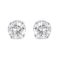 White Gold Four-Prong Set Brilliant Round-Cut Solitaire Diamond Push Back Stud Earrings