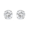 White Gold Four-Prong Set Brilliant Round-Cut Solitaire Diamond Push Back Stud Earrings