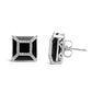 White Gold Diamond with Black Onyx Stud Earrings