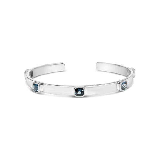 Silver and Blue Topaz Bangle Bracelet