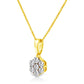 Yellow Gold Diamond Seven-Stone Floral-Cluster Pendant Necklace