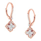 Rose Gold Diamond Flower Drop-Dangle Earrings