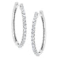 White Gold Round Brilliant-Cut Diamond Hoop Earrings