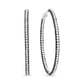 White Gold Round Black-and-White Diamond Inside-Outside Hoop Earrings