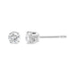 White Gold Four-Prong Set Brilliant Round-Cut Solitaire Diamond Push Back Stud Earrings