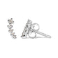 White Gold Diamond Journey-Style Climber Stud Earrings