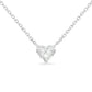 White Gold Lab Grown Heart Shape Diamond Solitaire Pendant Necklace