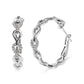 White Gold Diamond Open-Link Hoop Earrings