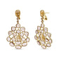 Yellow Gold Rose-Cut-and-Sliced Diamond Chandelier-Style Dangle Earrings