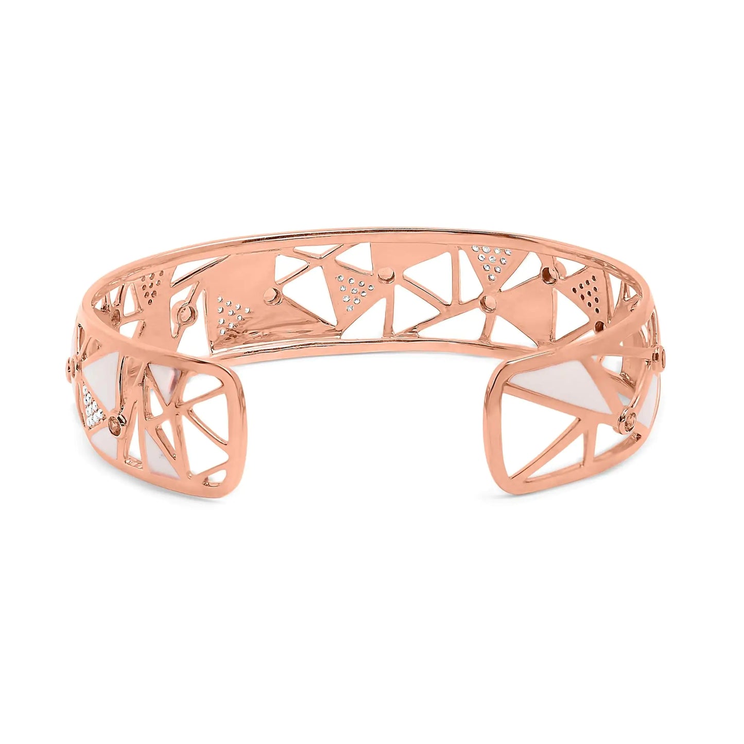 Rose Gold Diamond and Pink Tourmaline Open-Cuff Bangle Bracelet