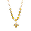 Yellow Gold Fancy-Yellow Rose-Cut Diamond Collar Necklace with Four-Leaf Clover Drop