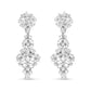 White Gold Diamond-Cluster Drop-Dangle Clip-On Earrings