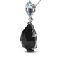 Rhodium-Plated White Gold Diamond Accent and Pear-Cut Sky-Blue Topaz and Pear-Cut Black Onyx Dangle-Drop Pendant Necklace