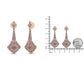 Rose Gold Diamond Studded Fleur-de-lis Trellis-Style Drop-and-Dangle Earrings