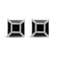 White Gold Diamond with Black Onyx Stud Earrings