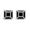 White Gold Diamond with Black Onyx Stud Earrings