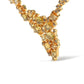 Yellow Gold Diamond and Sapphire-Cluster-Cascade Station Necklace