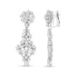 White Gold Diamond-Cluster Drop-Dangle Clip-On Earrings