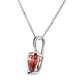 White Gold Martini-Set Lab-Grown Pink Heart Diamond Solitaire Pendant Necklace