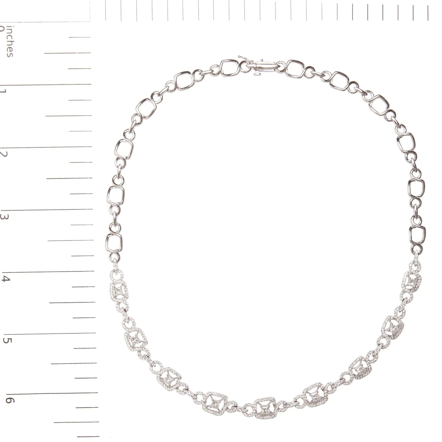 White Gold Diamond "Duchess" Station-and-Link-Collar Necklace