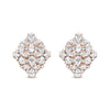 Rose Gold Pear-and-Round Diamond Floral-Cluster Earrings