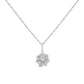 Silver Miracle Set Diamond Floral Cluster Pendant Necklace