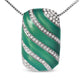 Silver Turquoise-Enamel and Diamond-Block Pendant Necklace