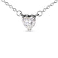 White Gold Diamond Heart-Shape Solitaire Pendant Necklace