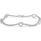 White Gold Diamond Heart-Station-Strand Bracelet