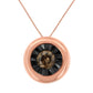 Black Rhodium over Rose Gold Diamond Two-Tone Miracle-Plate Solitaire Pendant Necklace