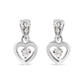 White Gold Diamond Dangle Heart Stud Earrings