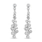 White Gold Round-Cut Diamond Waterfall Drop-Dangle Stud Earrings