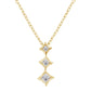 White Gold Diamond Three-Stone Drop Pendant Necklace