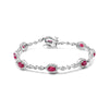 White Gold Ruby and Diamond Link Bracelet