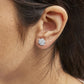 White Gold Lab-Grown Diamond Floral-Cluster Composite Stud Earrings