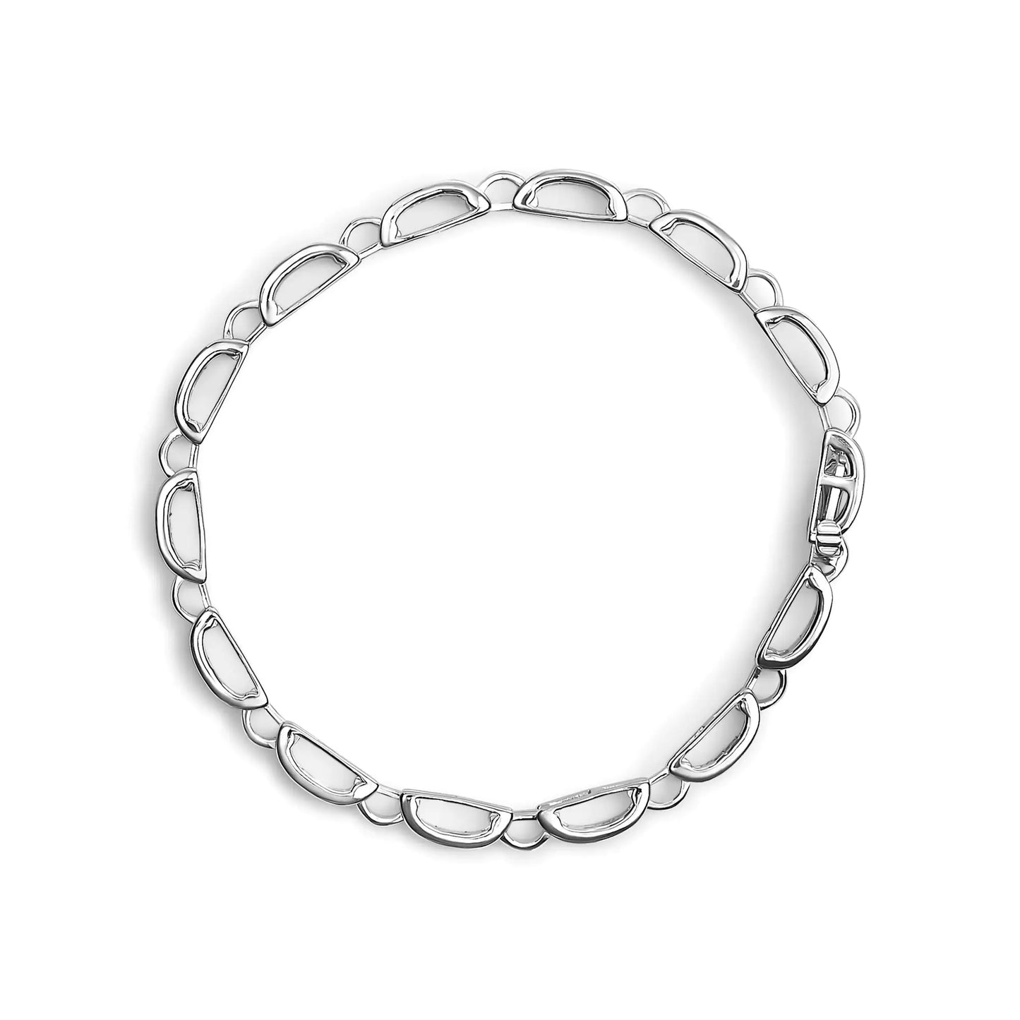 White Gold Diamond Rectangular-Link Bracelet