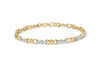 Yellow Gold Diamond Three-Stone-and-X-Link Bracelet