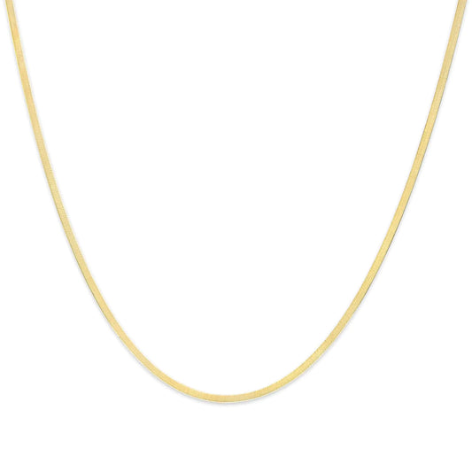 Solid Gold Imperial Herringbone Chain Necklace