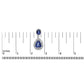 White Gold Blue Sapphire Diamond Halo Drop Dangle Earrings