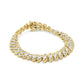 Yellow Gold Diamond Double-Row S-Link Cuban Bracelet