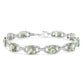 Silver Green Amethyst and Diamond Fashion Tennis Bracelet